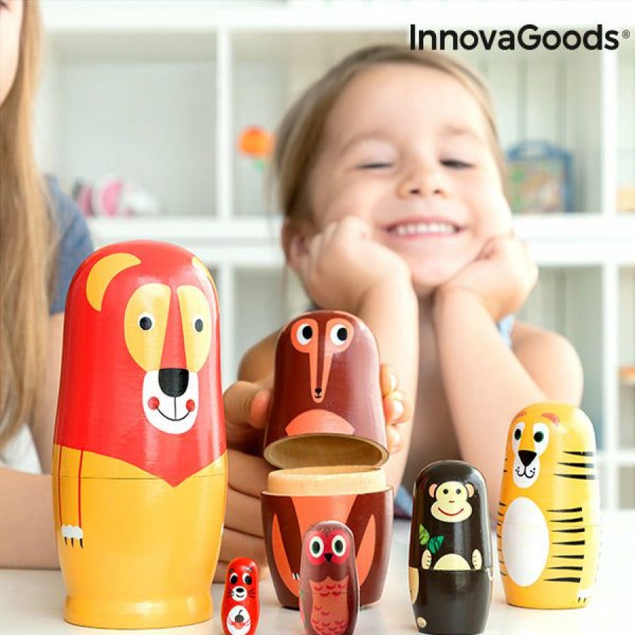 Gadget InnovaGoods | Matryoshka Houten Dierenfiguren Funimals Innovagoods 11 Onderdelen