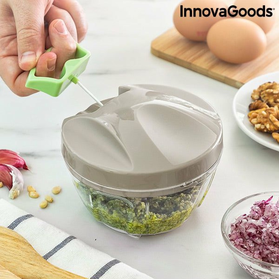 Keuken InnovaGoods | Handmatige Minihakker Met Trekkoord Spinop Innovagoods