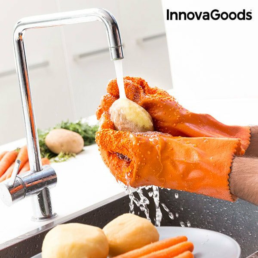 Keuken InnovaGoods | Handschoenen Voor Wassen En Schillen Van Groenten En Fruit Gloveg Innovagoods