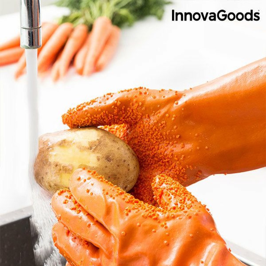 Keuken InnovaGoods | Handschoenen Voor Wassen En Schillen Van Groenten En Fruit Gloveg Innovagoods