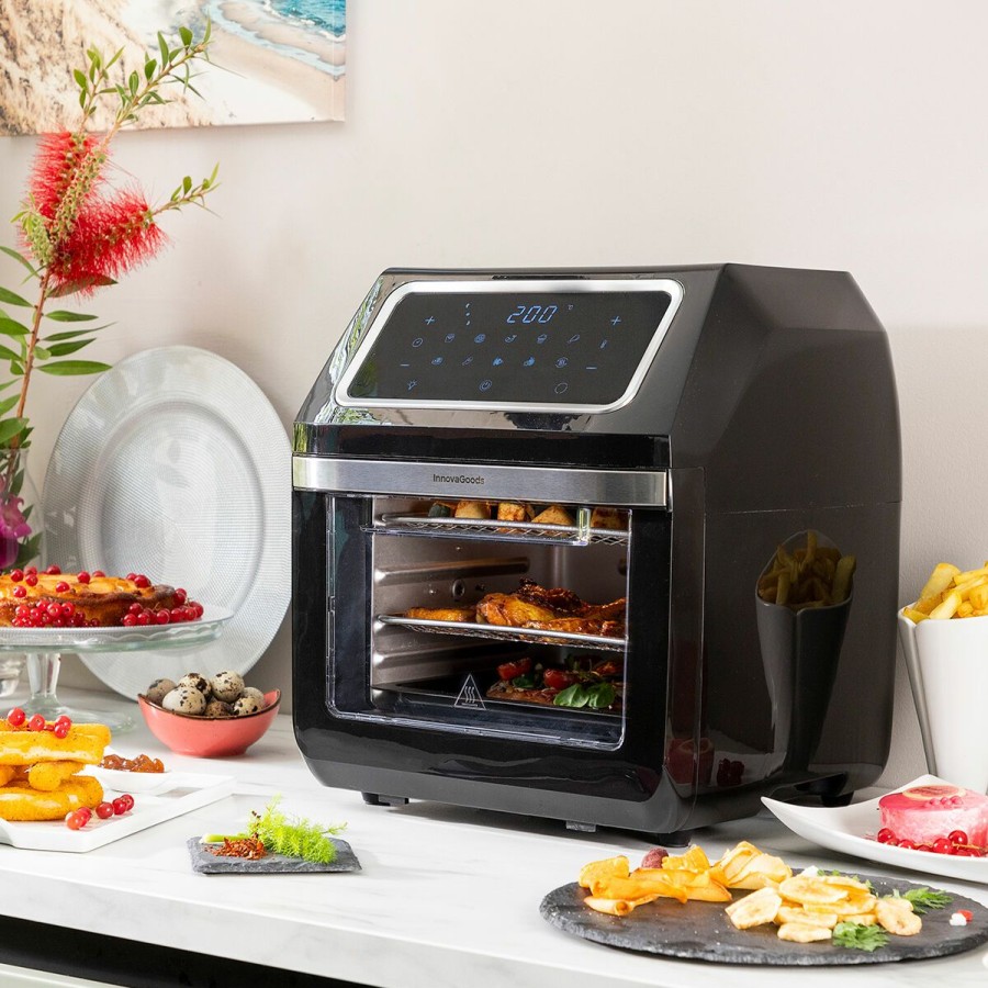 Keuken InnovaGoods | Friteuse Zonder Olie Innovagoods Fryinn Pro Max 12000 Zwart Roestvrij Staal 1800 W 12 L