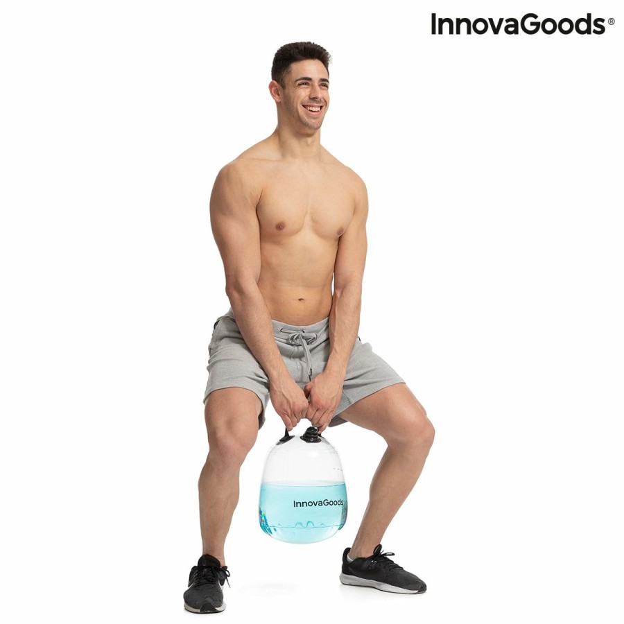 Welzijn InnovaGoods | Met Water Gevulde Kettlebel Voor Fitnesstraining Met Oefengids Fibell Innovagoods