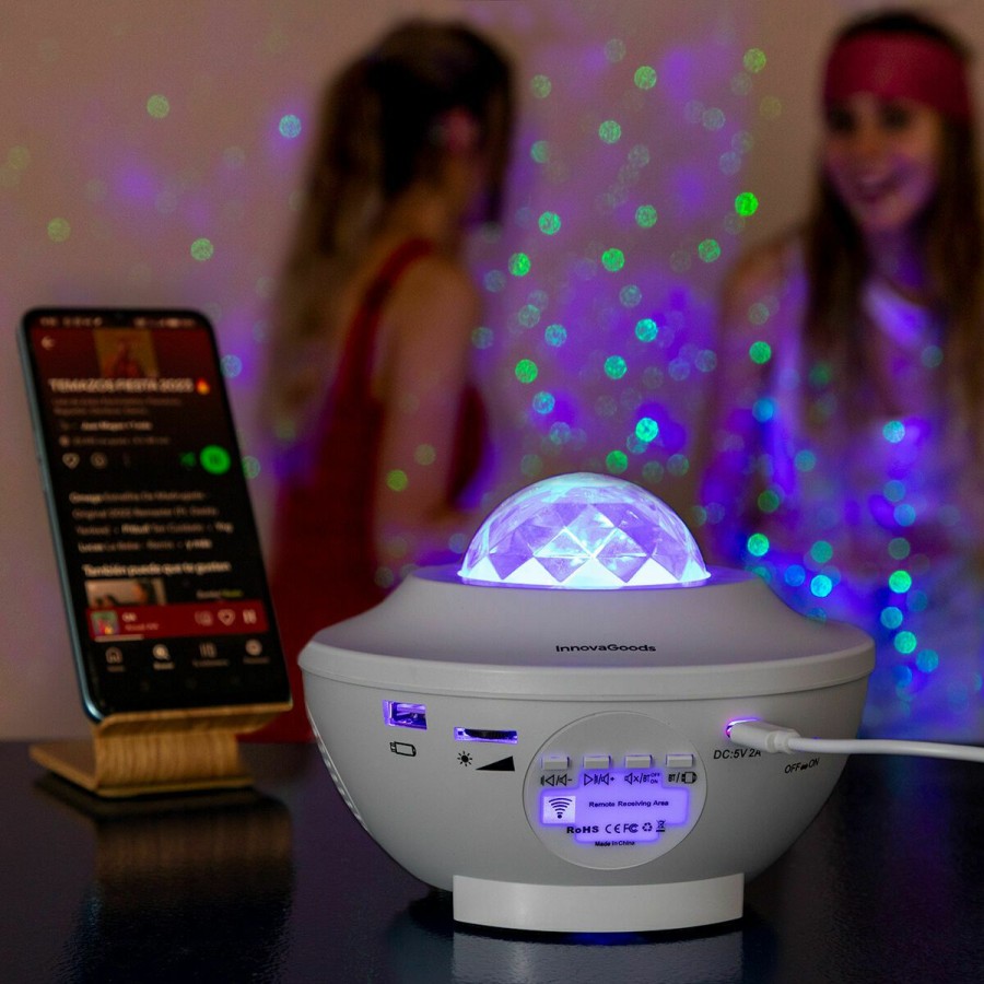 Gadget InnovaGoods | Sterrenprojector Met Ledverlichting, Laser En Luidspreker Sedlay Innovagoods