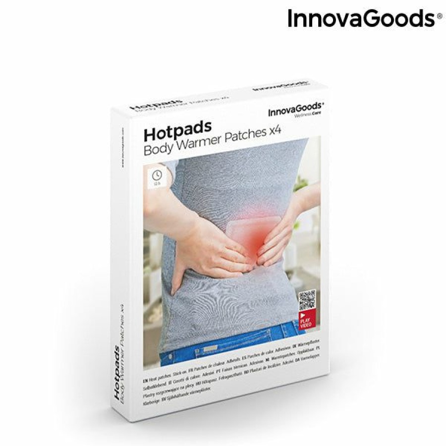 Welzijn InnovaGoods | Zelfklevende Warmtepleisters Voor Het Lichaam Hotpads Innovagoods (Set Van 4)