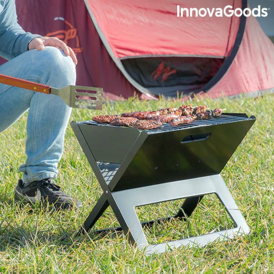 Huishouden InnovaGoods | Opvouwbare Draagbare Barbecue Voor Gebruik Met Houtskool Foldyq Innovagoods