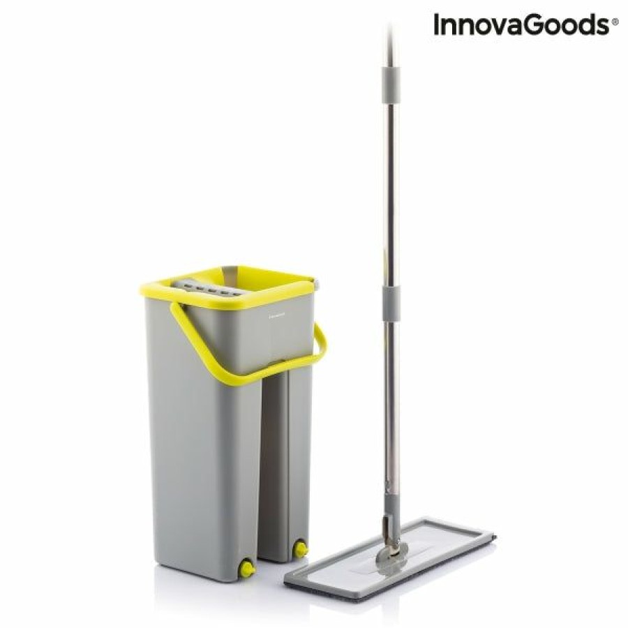 Huishouden InnovaGoods | Wringbare Mop Met Emmer Met Twee Compartimenten Klirimop Innovagoods