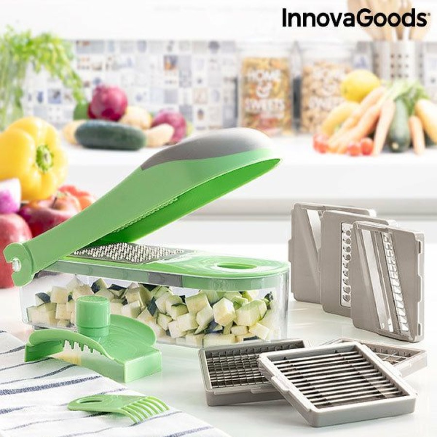 Keuken InnovaGoods | 7-In-1 Groentesnijder, Rasp En Mandoline Met Recepten En Accessoires Choppie Expert Innovagoods