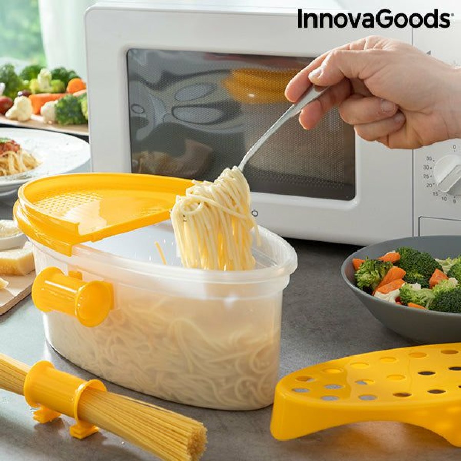 Keuken InnovaGoods | 4-In-1 Magnetron Pastakoker Inclusief Accessoires En Recepten Pastrainest Innovagoods