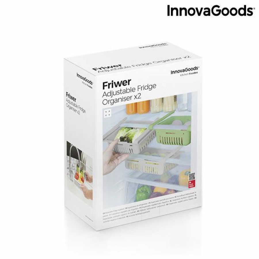 Keuken InnovaGoods | Aanpasbare Koelkastorganiser Friwer Innovagoods (Set Van 2)