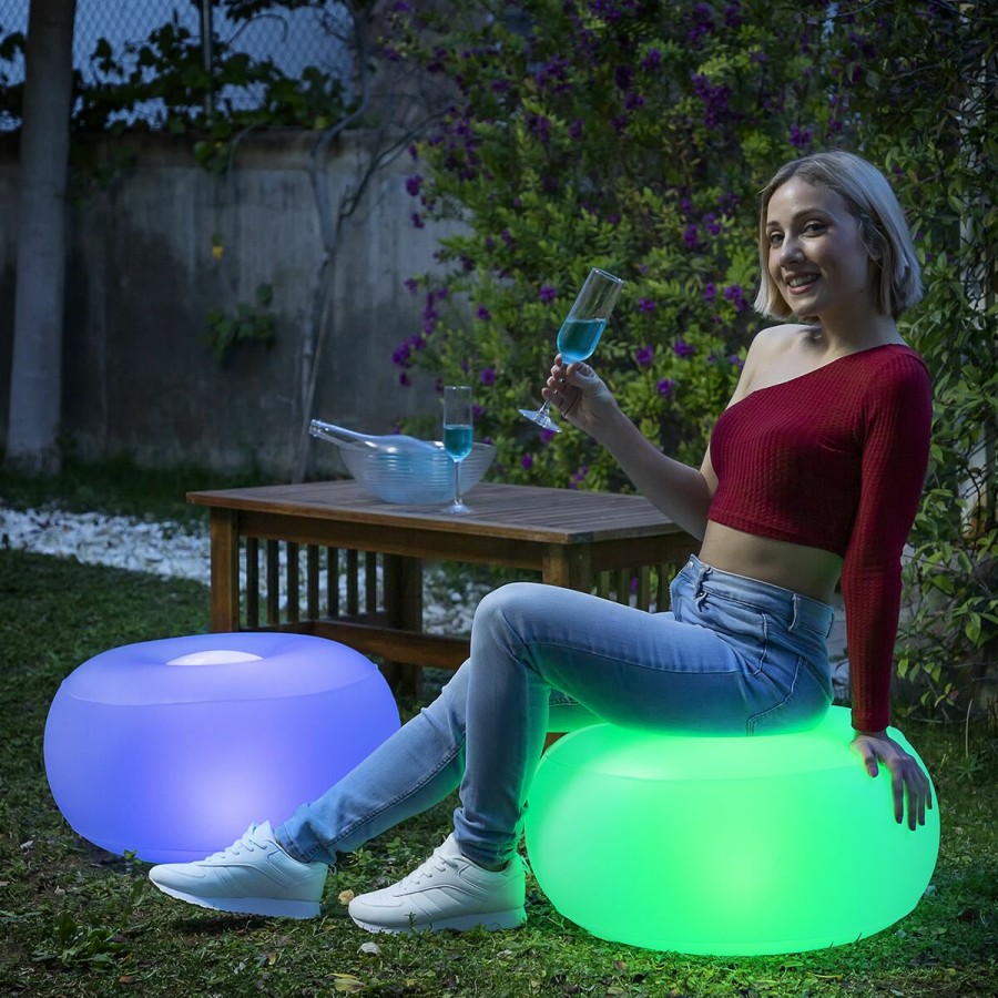 Gadget InnovaGoods | Opblaasbare Stoel Met Veelkleurige Led En Afstandsbediening Pulight Innovagoods