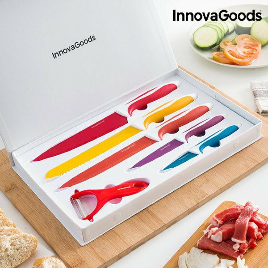 Keuken InnovaGoods | Keramische Messen En Schiller Set Knoolvs Innovagoods 6 Onderdelen