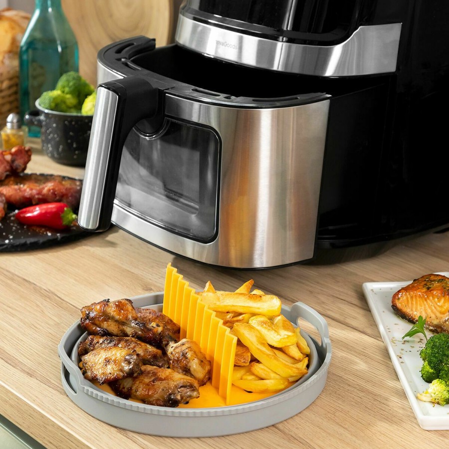 Keuken InnovaGoods | Opvouwbaar Siliconen Mandje Voor Airfryer Fliynner Innovagoods