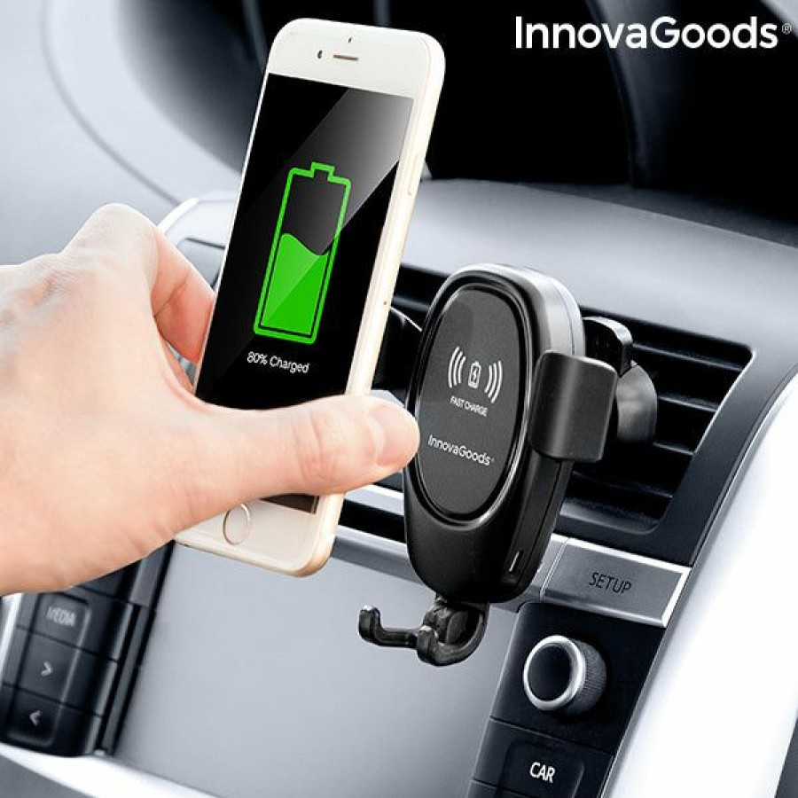 Gadget InnovaGoods | Mobiele Telefoonhouder Met Draadloze Oplader Voor Auto'S Wolder Innovagoods