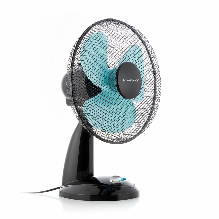 Huishouden InnovaGoods | Tafelventilator Innovagoods O 30 Cm 35W Zwart Blauw